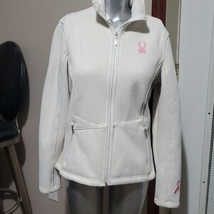 Spyder Women's White Ski Jacket with Pink Accents